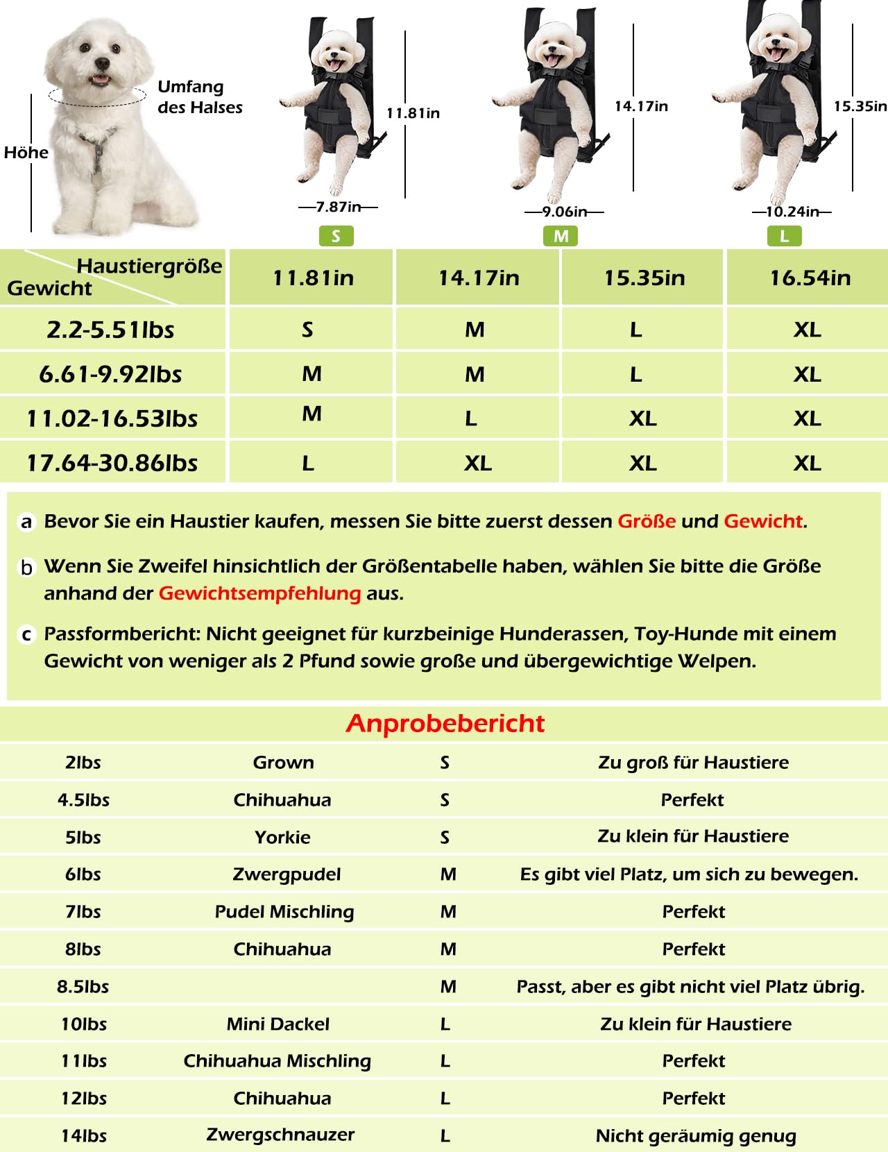 Haustier Rucksack, Hundetrage Verstellbar Hunderucksack Tragbar Atmungsaktives Katzenrucksack, für Klein Mittler Hunde Katze Welpen (Schwarz, S)