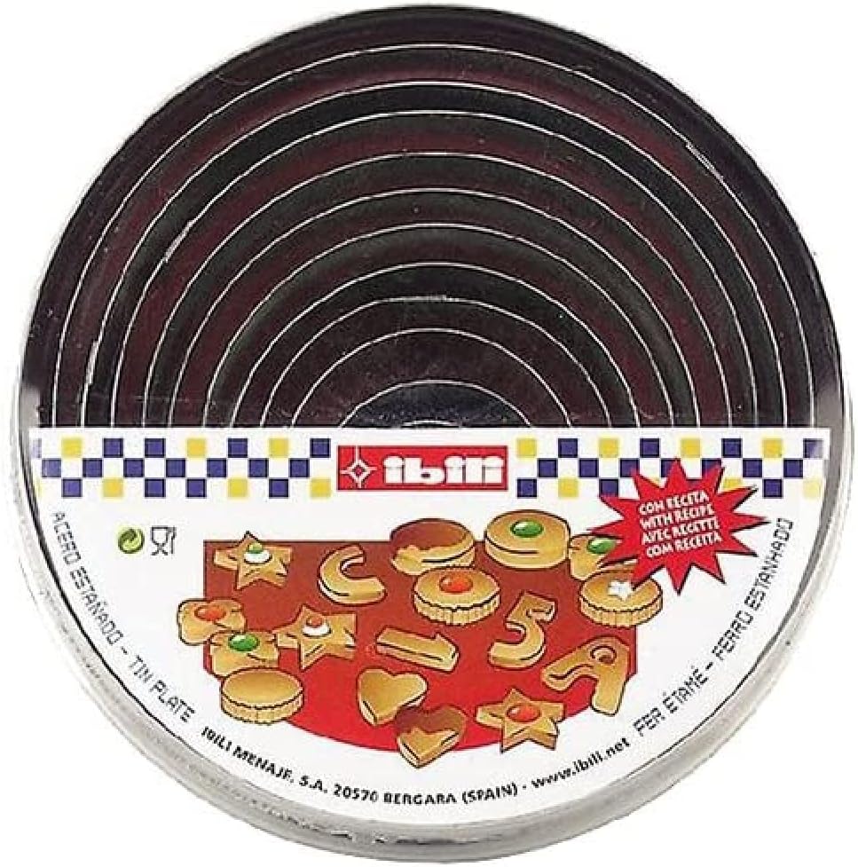 IBILI Cookie Cutters Set Round/Plain 7 Pieces, 14 x 14 x 5 cm, Silver