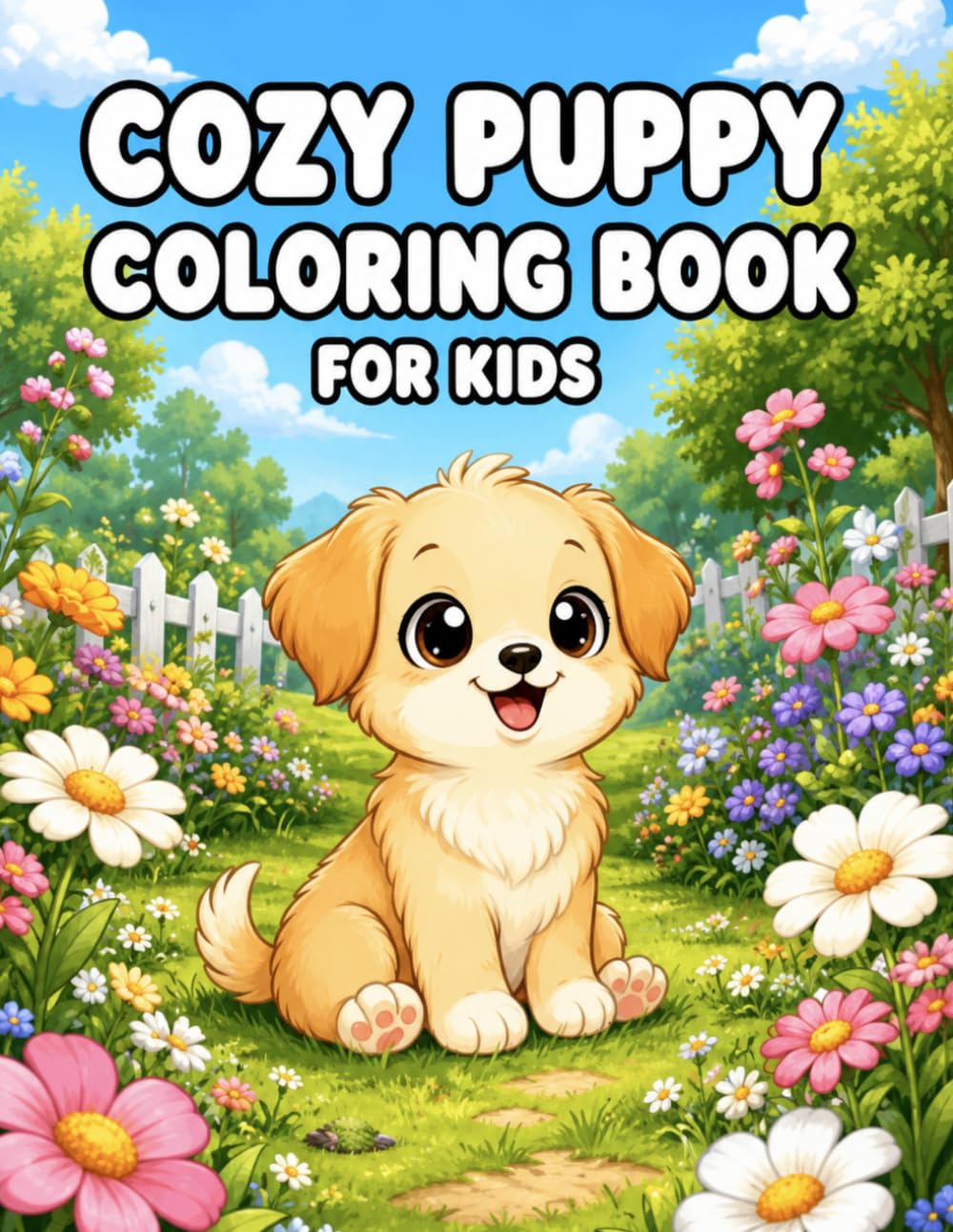 Cozy Puppy Coloring Book For Kids: 50 Cute Puppy Adventures Featuring Outdoor Fun, Playtime, and Cozy Animal Scenes for Kids Ages 3–8 (Cozy Coloring Books for Kids)