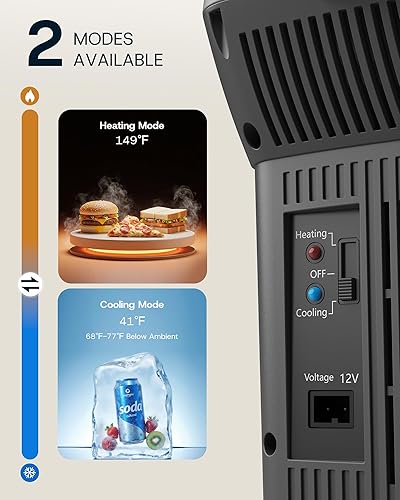 Miniatura 2 de Upstreman Enfriador y calentador eléctrico de 10 cuartos (9 L) de capacidad, refrigerador termoeléctrico para automóvil con correa para el hombro,