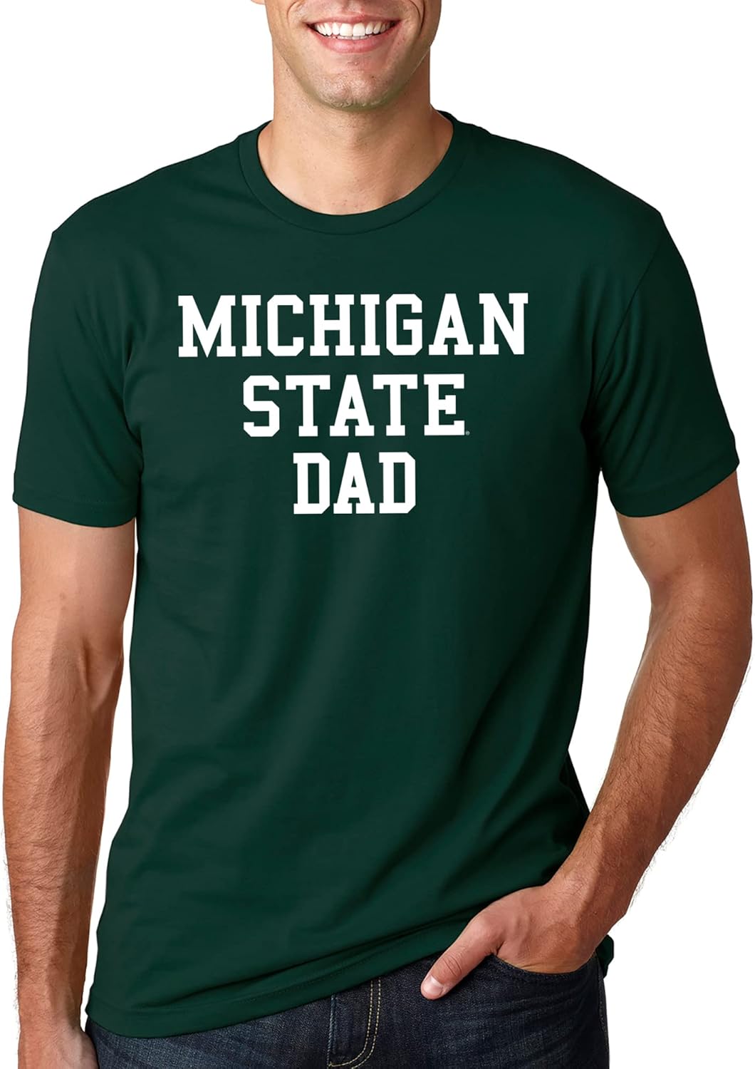 NCAA Basic Block Dad, Team Color Premium Cotton T Shirt, College, University