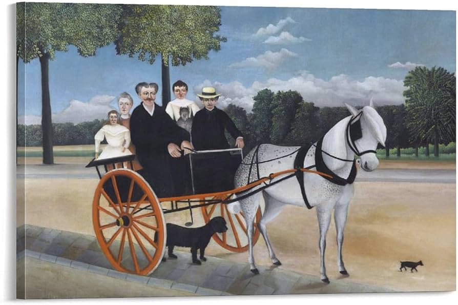 アンリ・ルソー 「ジュニエ爺さんの馬車」リトグラフ　エディションナンバー入り Amazon.co.jp: ジュニエ爺さんの馬車》アンリ・ルソー｜MUSEY