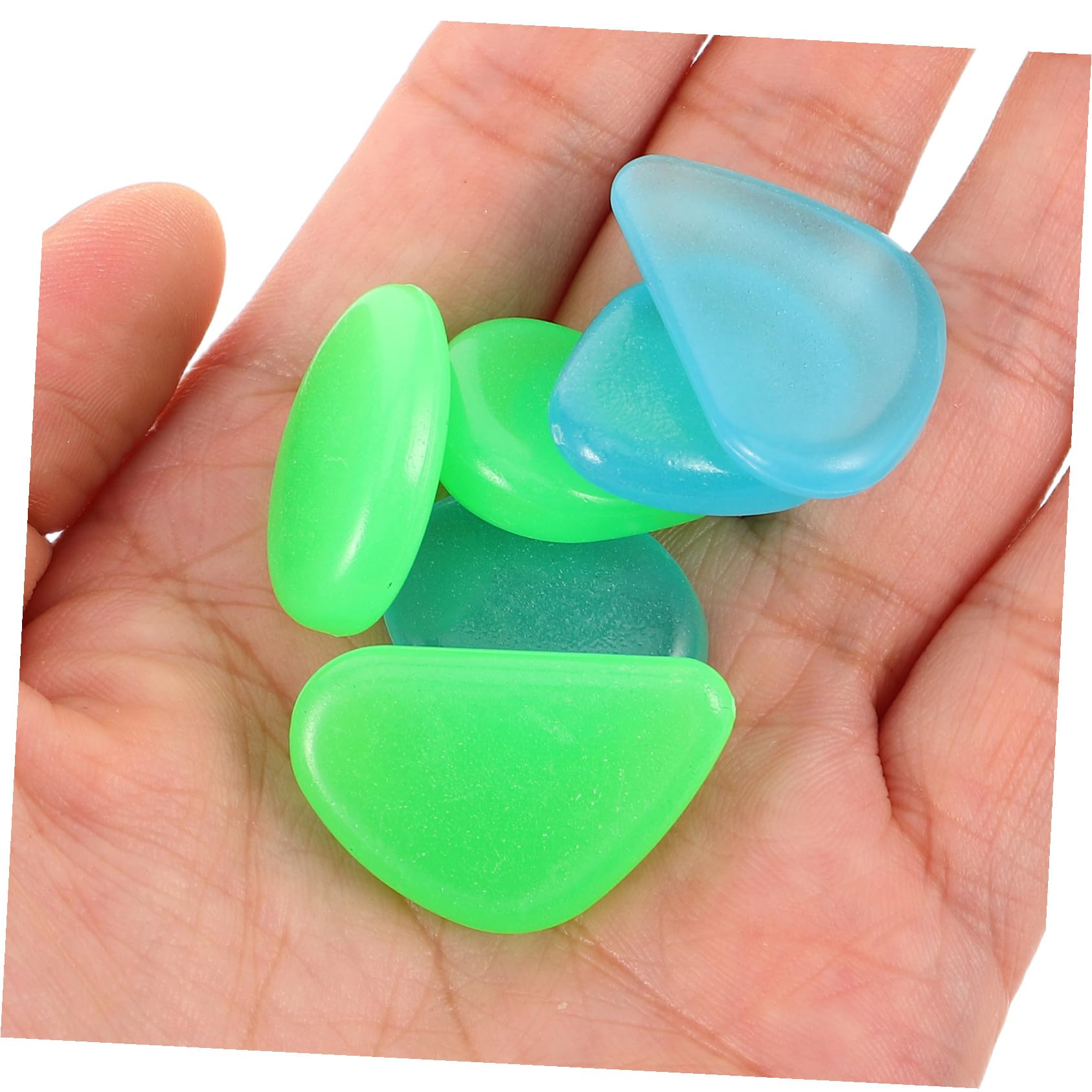 500 Stück Leuchtsteine Leuchtende Gartensteine aus Resin Fluoreszierende Dekosteine für Gartenwege Aquarium und Blumentopfdekoration Wetterfeste Langlebige Nachtleuchtende
