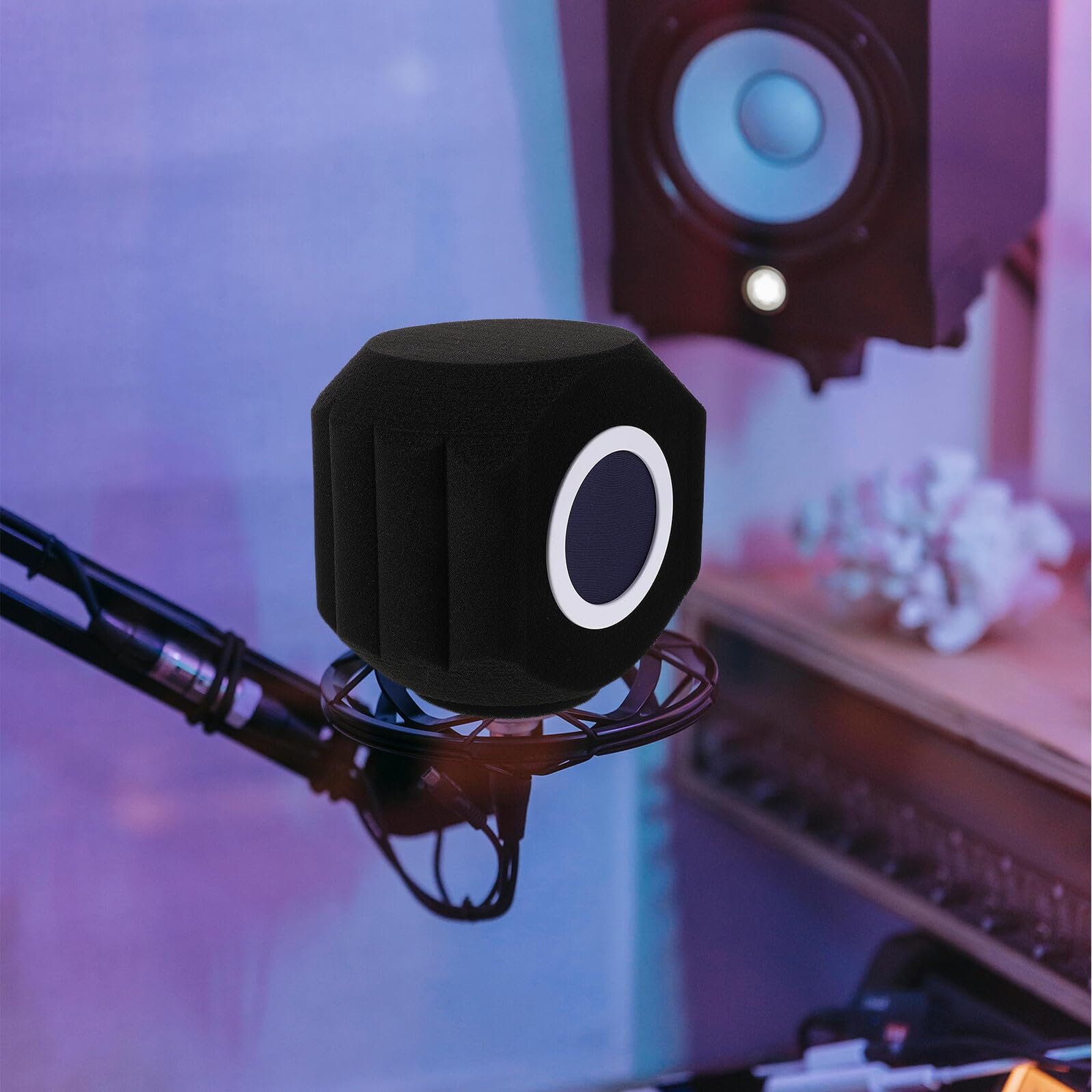 Escudo de Aislamiento de Sonido para Micrófono, Negro