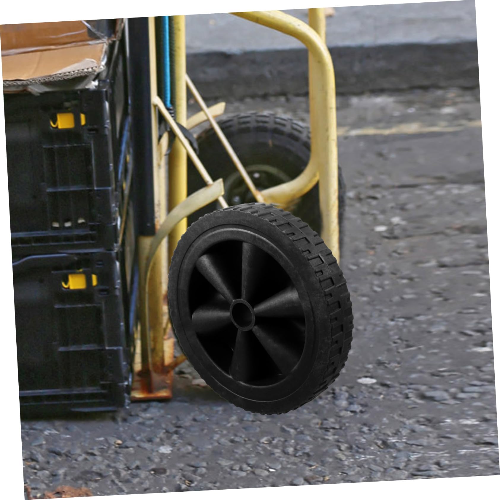ULTECHNOVO Ruote di Ricambio in Gomma e Plastica Carrello e Barbecue , 2 Pezzi per Nere , Silenziose , Portata Elevata , Facili da Installare