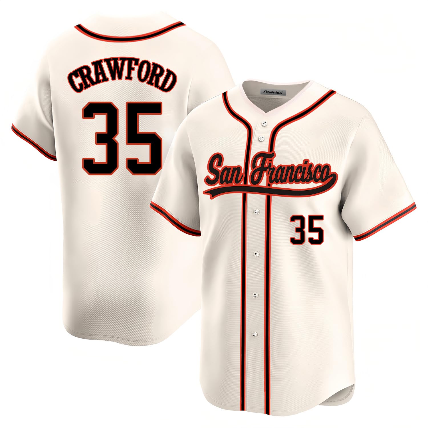 Custom Mens/Women/Youth San Francisco Cream Brandon Crawford Seattle Baseball Stitched T-Shirt for Sports Fan