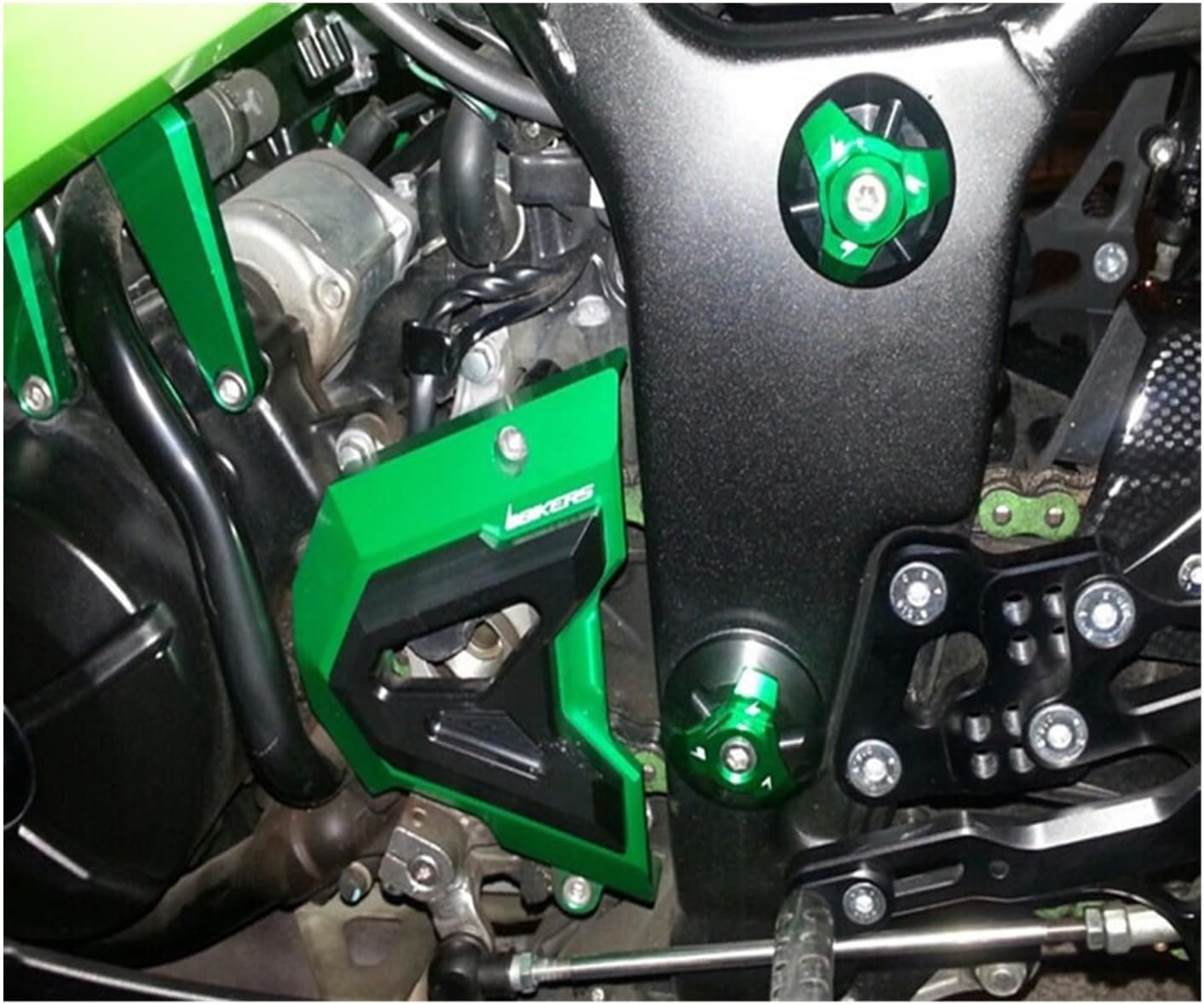 QQLADY Z Modification Accessories are Suitable for Kawasaki NINJA250/Z250/300 2013-2016 Front Chain Decorative Cover X (Color : Black)