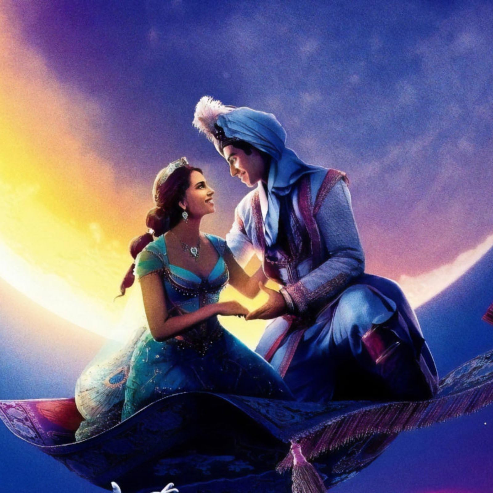 Aladdin 2019 37 A0 Poster on Canvas - Movie Art Poster in varie dimensioni per idee soggiorno o camera da letto. Immagini di film cult senza bordi Classic Iconic 70s 80s 90s Vintage Retro Home Wall D