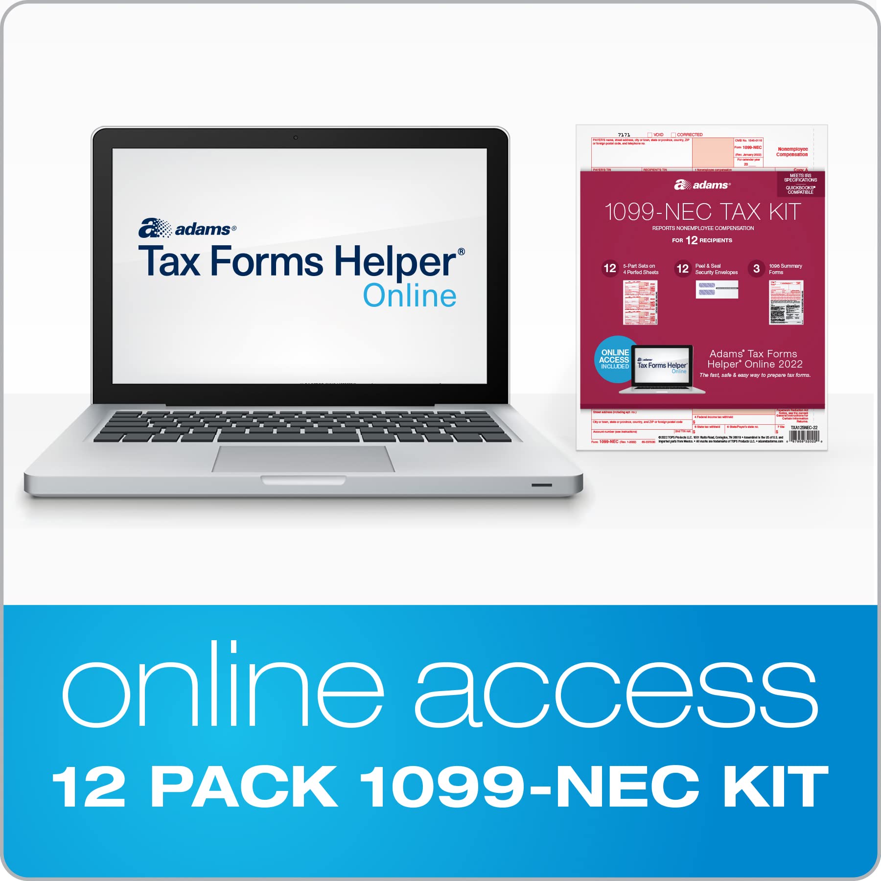 Snapklik.com : Adams 1099 NEC Forms 2023, 12 Recipients, 5 Part Laser ...