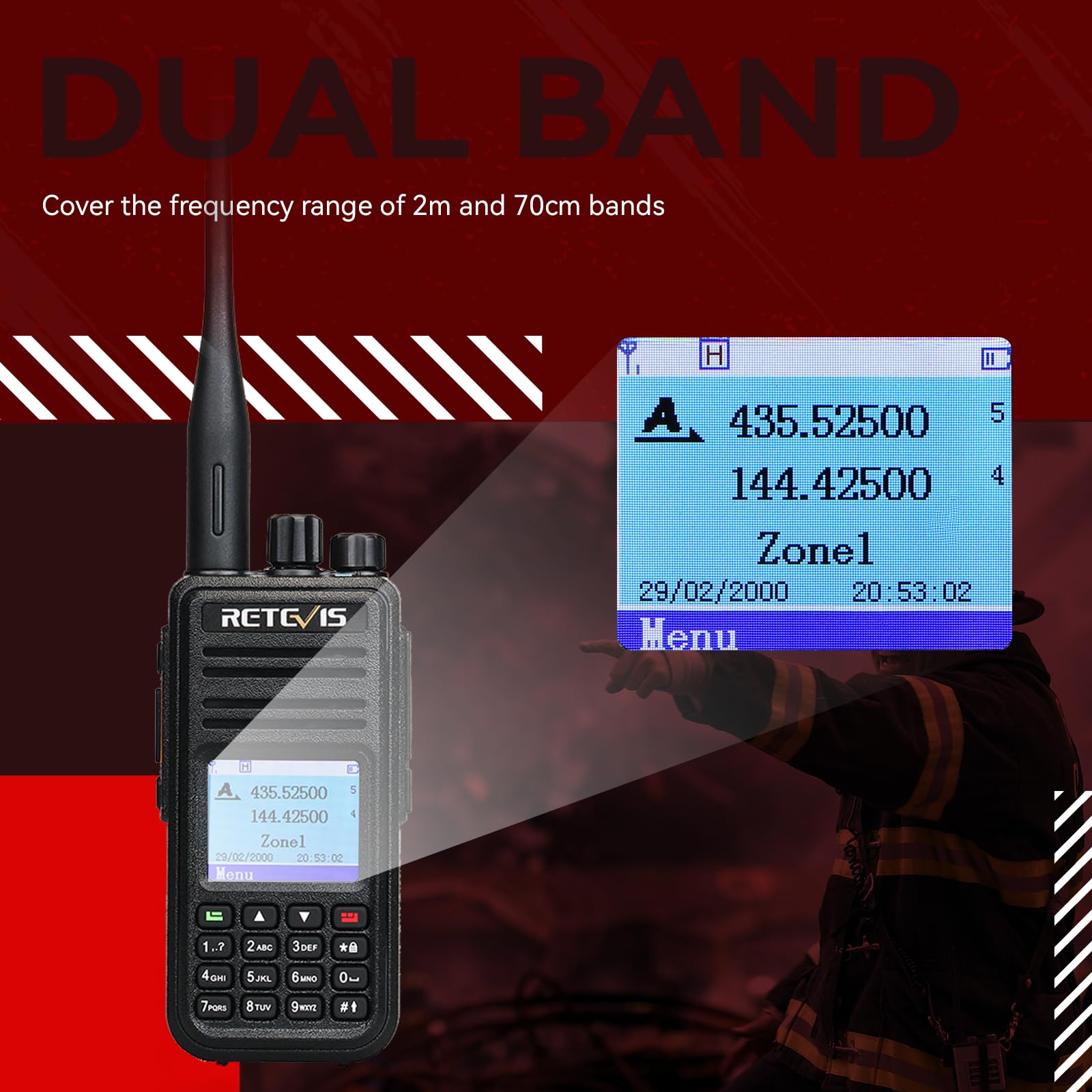 Retevis RT3S Radio DMR, Radioamatori Analogico e Digitale Combinato, Support OpenGD77, Doppio Slot Temporale per Ripetitore, Compatibile con MOTOTRBO Tier I & II per Radiotrasmittenti (1 pezzo, Nero)