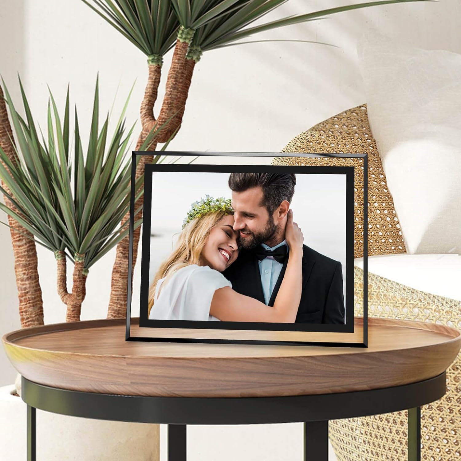 8x10 Picture Frames Black - Set of 4, HD Real Glass 8 by 10 Photo Frame for Tabletop Display, Wedding Birthday Mothers Day Gifts (8 x 10, Black)