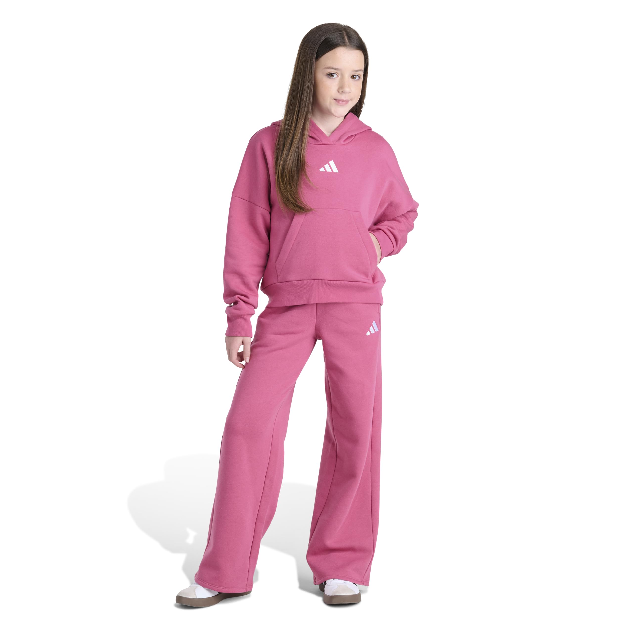 Girls' Adidas Youth Girls Essential Fleece Hooded Set
