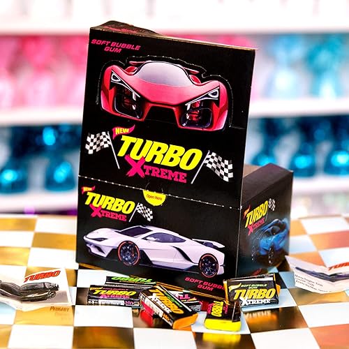 Miniatura 6 de Goma de mascar Turbo Xtreme Soft Bubble Gum Retro Regalo Importado Dulces de Cumpleaños (100 unidades)