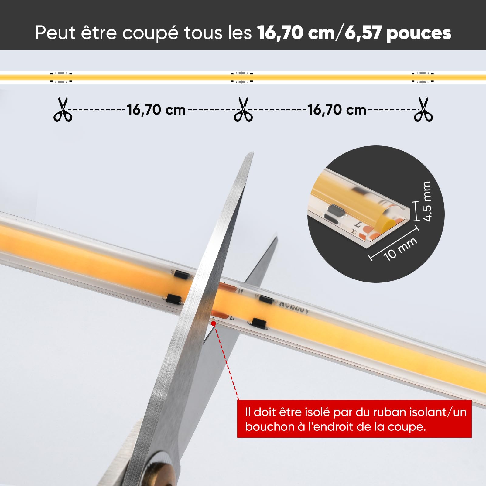 Shine Decor Bande Lumineuse à LED, AC 220V 230V Ruban LED, IP67 étanche, 432 leds/m Ultra Haute Luminosité Bande LED Certifié CE pour pour l'éclairage Intérieur et Extérieur (Blanc Froid,20m)