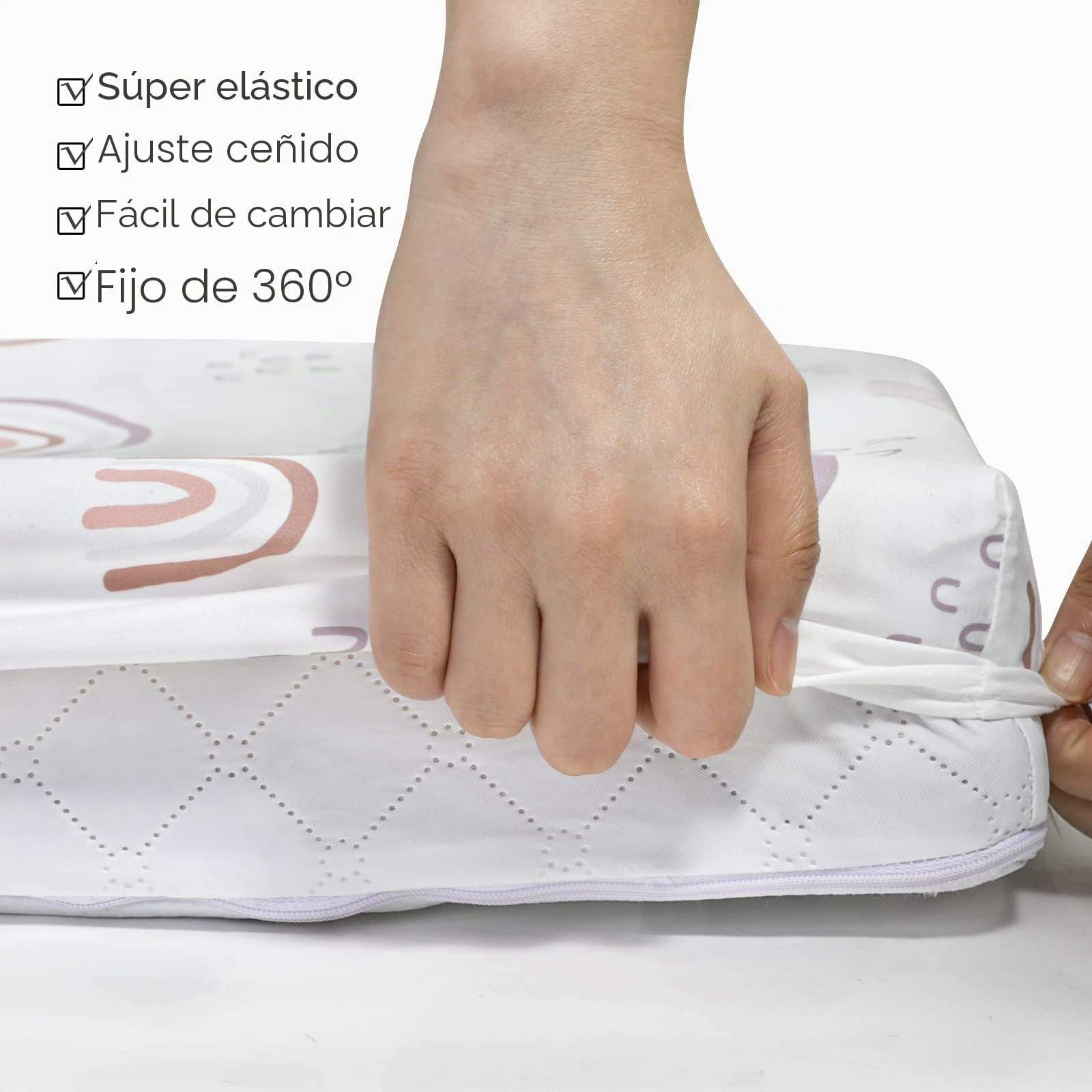 Cubrecolchón bebé sábanas bajeras pack de 2, sábana bajera bebé cubrecunas cubrecolchón cochecito 81x41x8 cm, sábanas bajeras bajeras para cochecito moisés (Arcoíris)