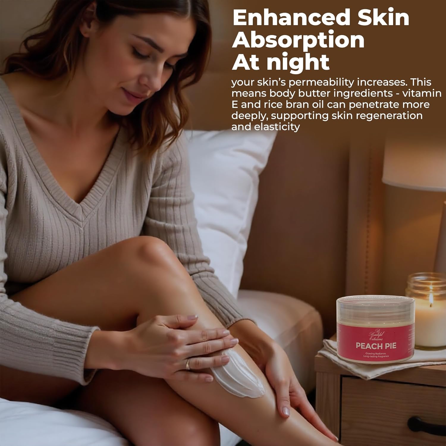 body butter peach pie scent long -lasting fragrance,hydrate skin jojoba oil and more 8oz