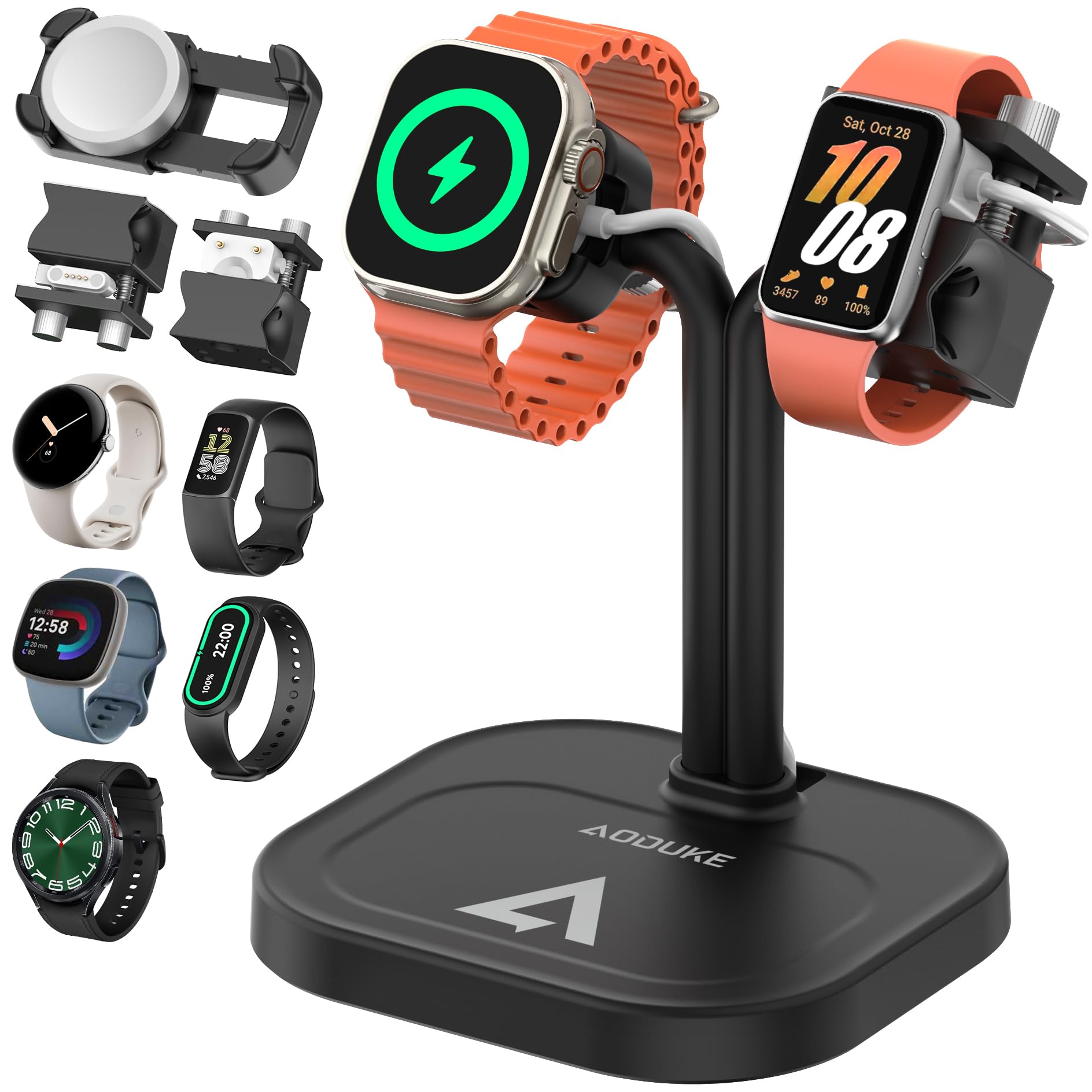 Base de carga universal dual ajustable para smartwatch Samsung y Google 8
