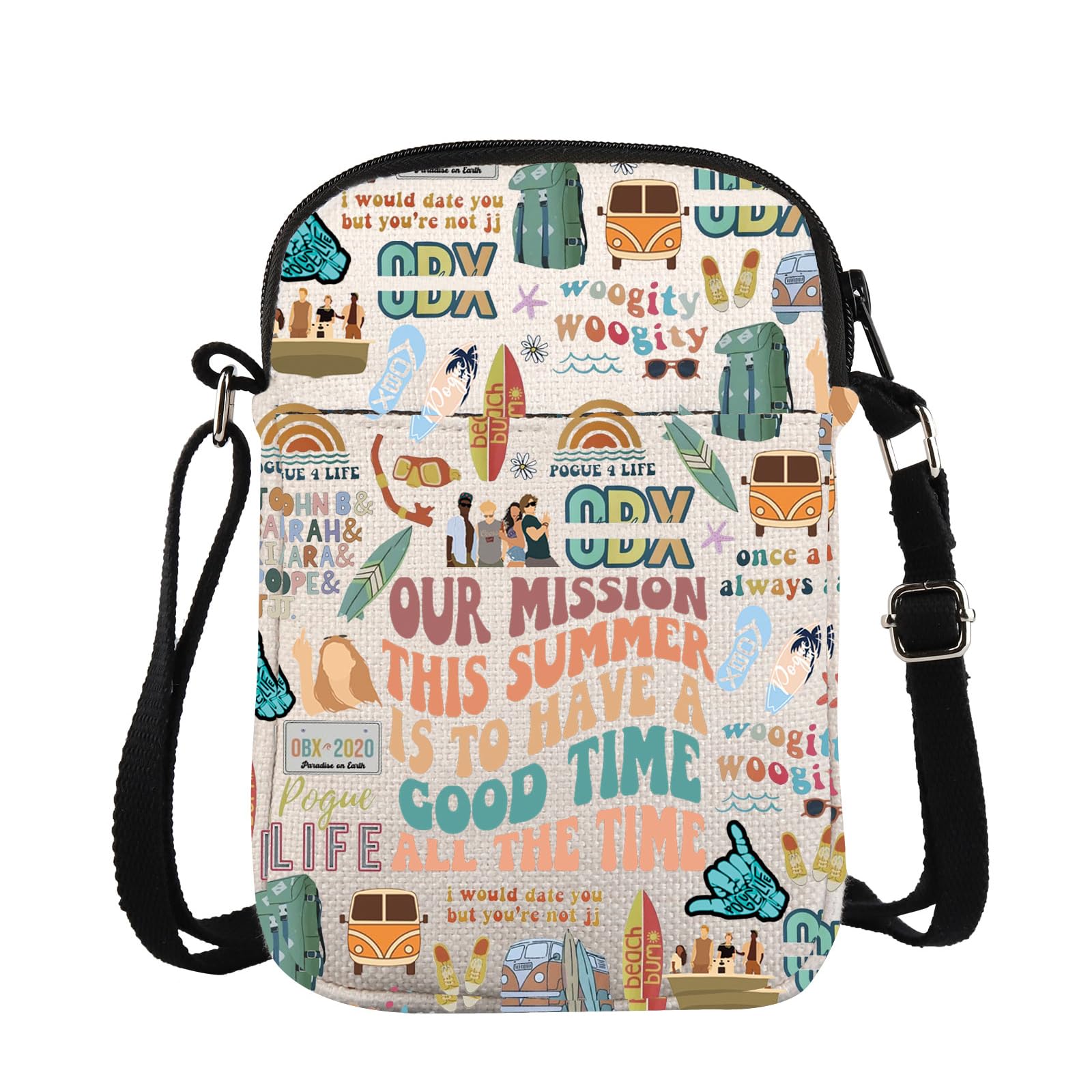 ZJXHPO OBX Pogue Crossbody Bag North Carolina Beach Messenger Bag Pogue Life Shoulder Bag Good Time CB