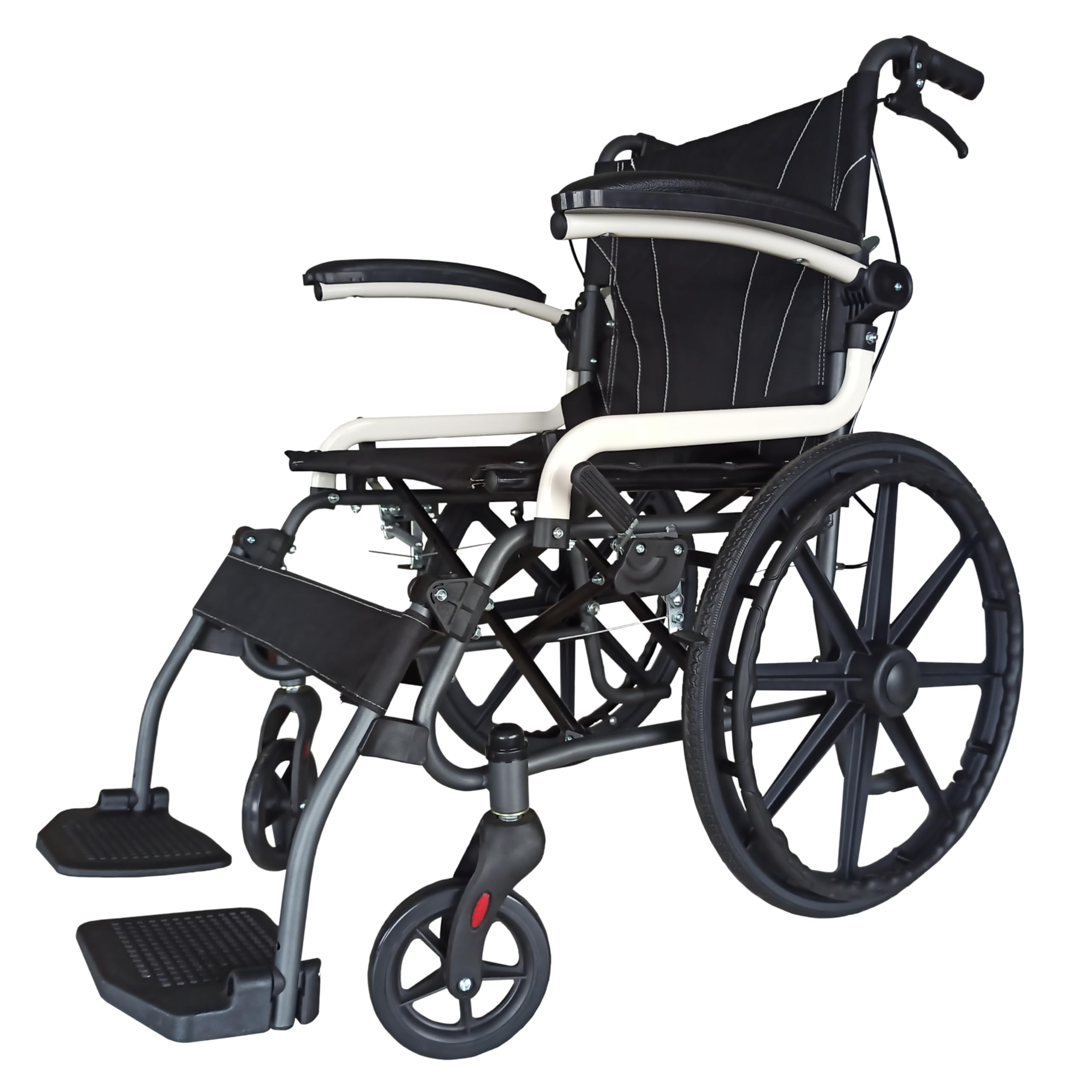 Karma Ryder MWC 6 MAG F20 | Ultra-Lightweight Foldable Manual Wheelchair | Durable MS Frame | 20'' Rear Mag Wheels | Attendant Brakes for Extra Safety | Flip-Up Armrests & Footrests | Compact, Travel-Friendly | 100kg Weight Capacity | Wheelchair for Elderly Individuals, Patients & Post-Surgery Recovery, Physically Challenged & Disabled Users, Caregiver-Assisted Mobility, Indoor - Outdoor & Travel Use | Onsite Warranty Along with Spare & Service Support-image-20