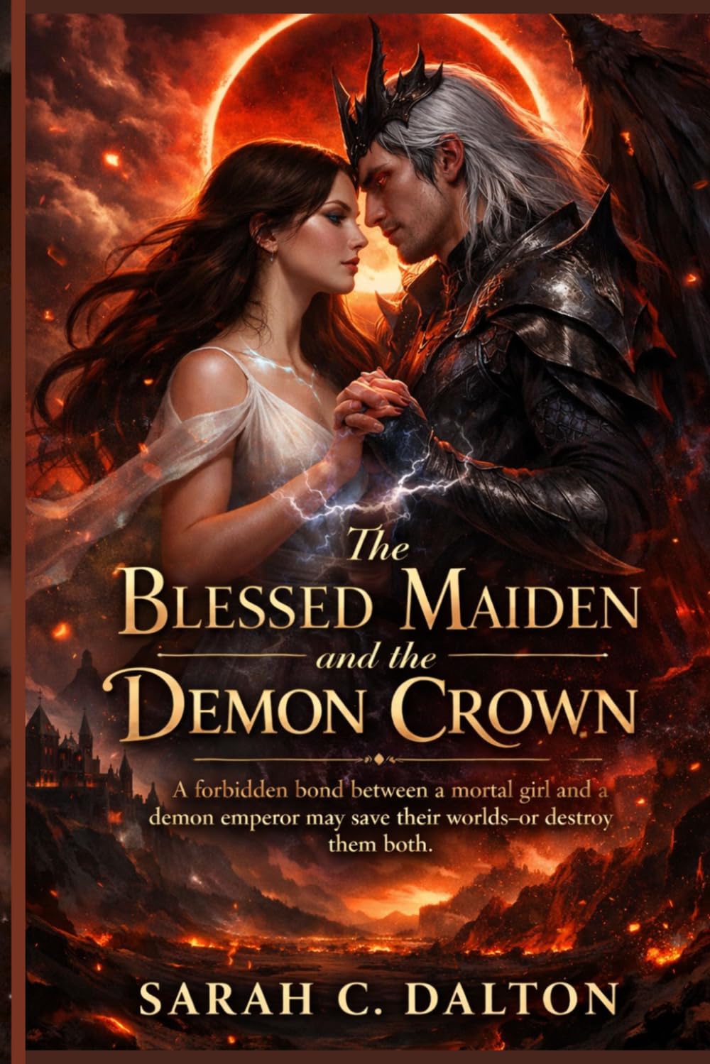 The Blessed Maiden and the Demon Crown: A forbidden bond between a mortal girl and a demon emperor may save their worlds or destroy them both.