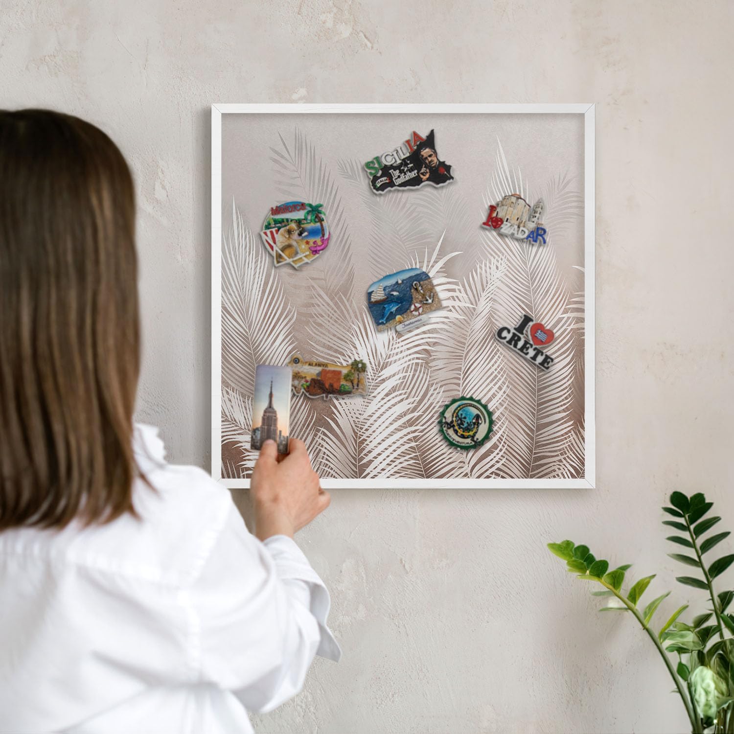 Pizarra de Pared para el Menú del Día 50x50 Lascia la natura Marco Blanco | Pizarra | Organizador | de Pared | Tablón | Anuncios | Decorativo | Recordatorio | Notas | Planificador | Semanal | Menú