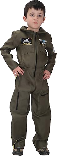 Brcus Conjunto de disfraz de piloto de combate de la fuerza aérea para niños, juego de rol, Halloween,