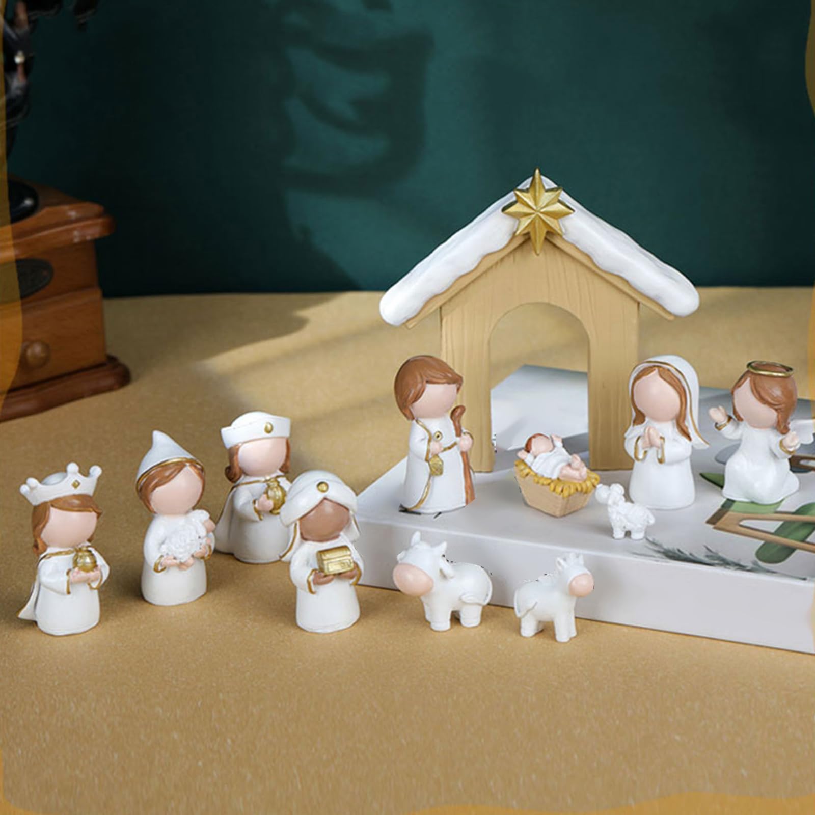 Stabile statua della natività per decorazione della tavola di Natale