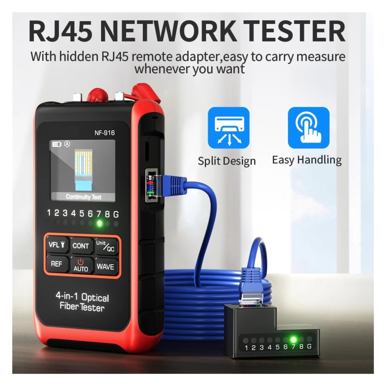 Testeur De Fibre Optique 4 En 1, Wattmètre, Localisateur Visuel Défauts, Écran LCD, Outils Réseau Identification Précise Efficace