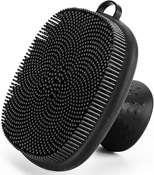 Face Scrubber, SANLESS Silicone Face Scrubber for Men Facial Cleansing Brush, Manual Waterproof Face Wash Brush for Exfoliating and Deep Cleansing - Black