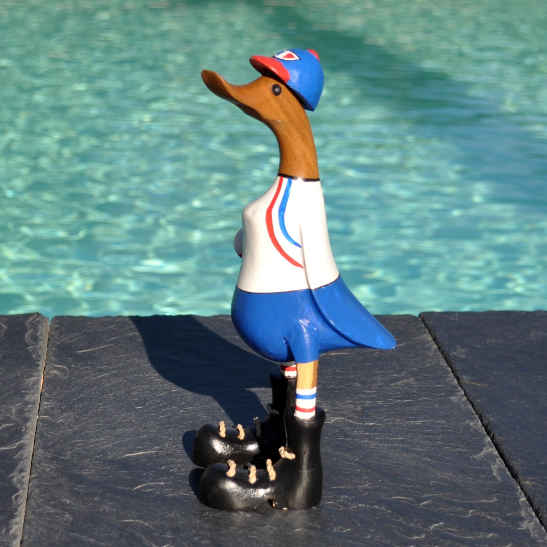 Canard Supporter Equipe DE France DE Rugby Fait Main en Bois. Livraison en Point Relais DPD Proche de chez Vous.