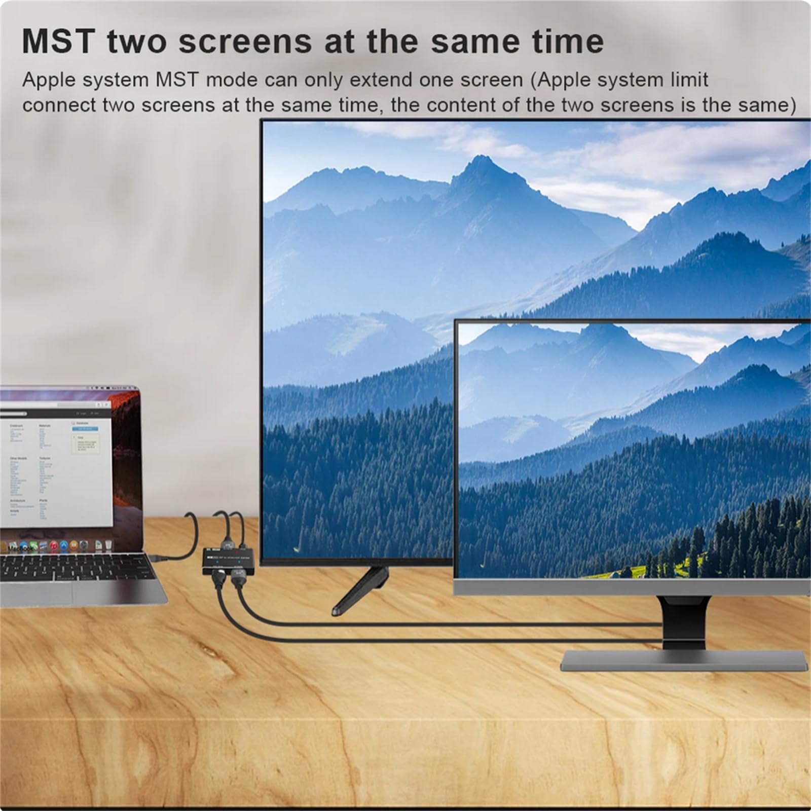 DAGIJIRD Rozdzielacz DP na HDMI/DP 8K @30Hz DisplayPort Multi Monitor Adapter Konwerter DisplayPort na HDMI/DP Adapter Multi Monitor Splitter