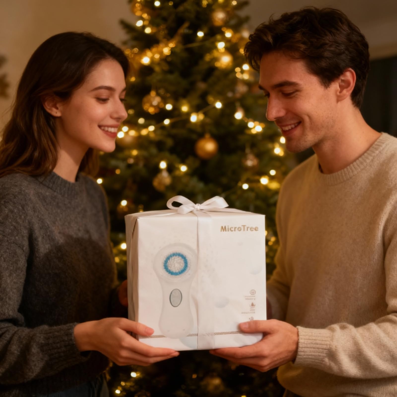 Microtree Electric Facial Cleansing Brush, Ultrasonic Vibrating Face Brush, 2 Speeds for Gentle Clean, Rechargeable Face Scrubber Exfoliator Waterproof Sonic Face Brushes for Cleansing