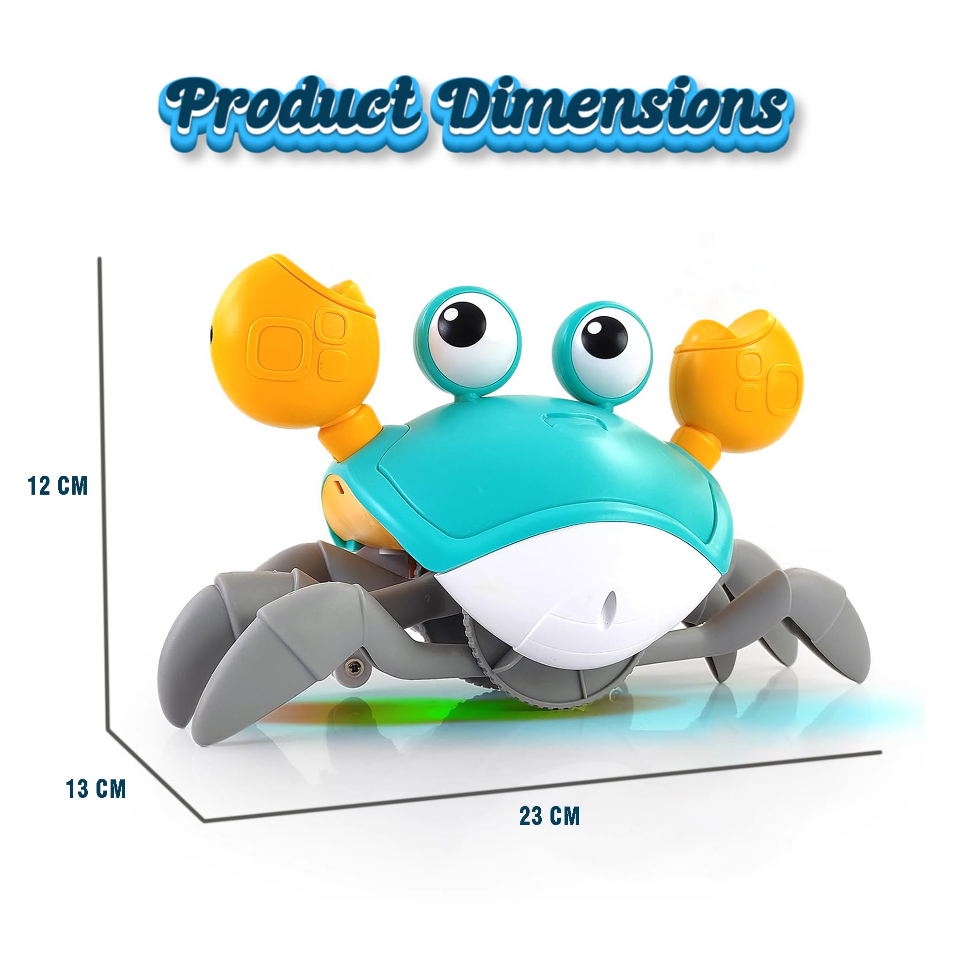 RAINBOW RIDERS Crawling Crab Toy with LED Lights Rechargeable Battery Interactive Musical Moving Toy for Babies Toddlers Boys Girls Early Learning Birthday Gift for Kids 2