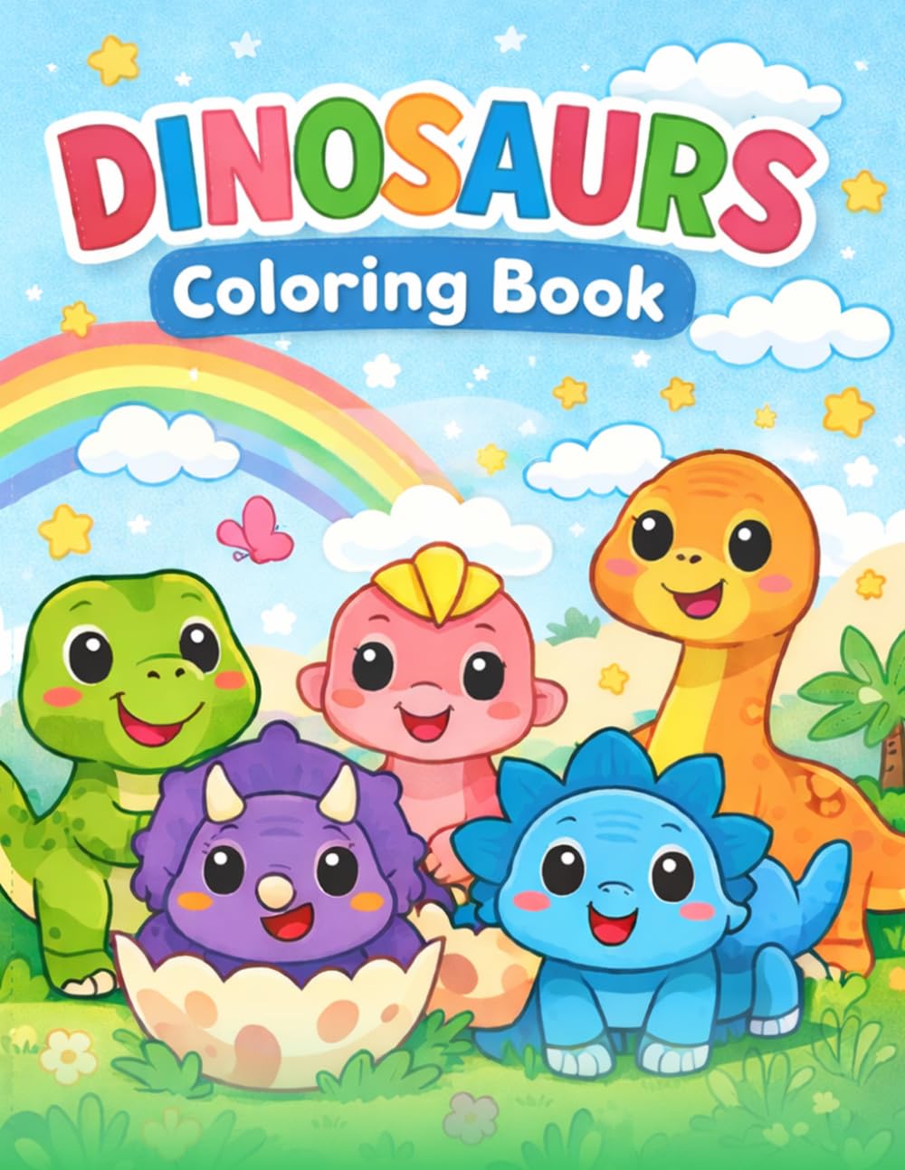 Dinosaurs Coloring Book: Fun & Easy Coloring Pages for Kids (Colorbrew House A–Z Coloring Series)