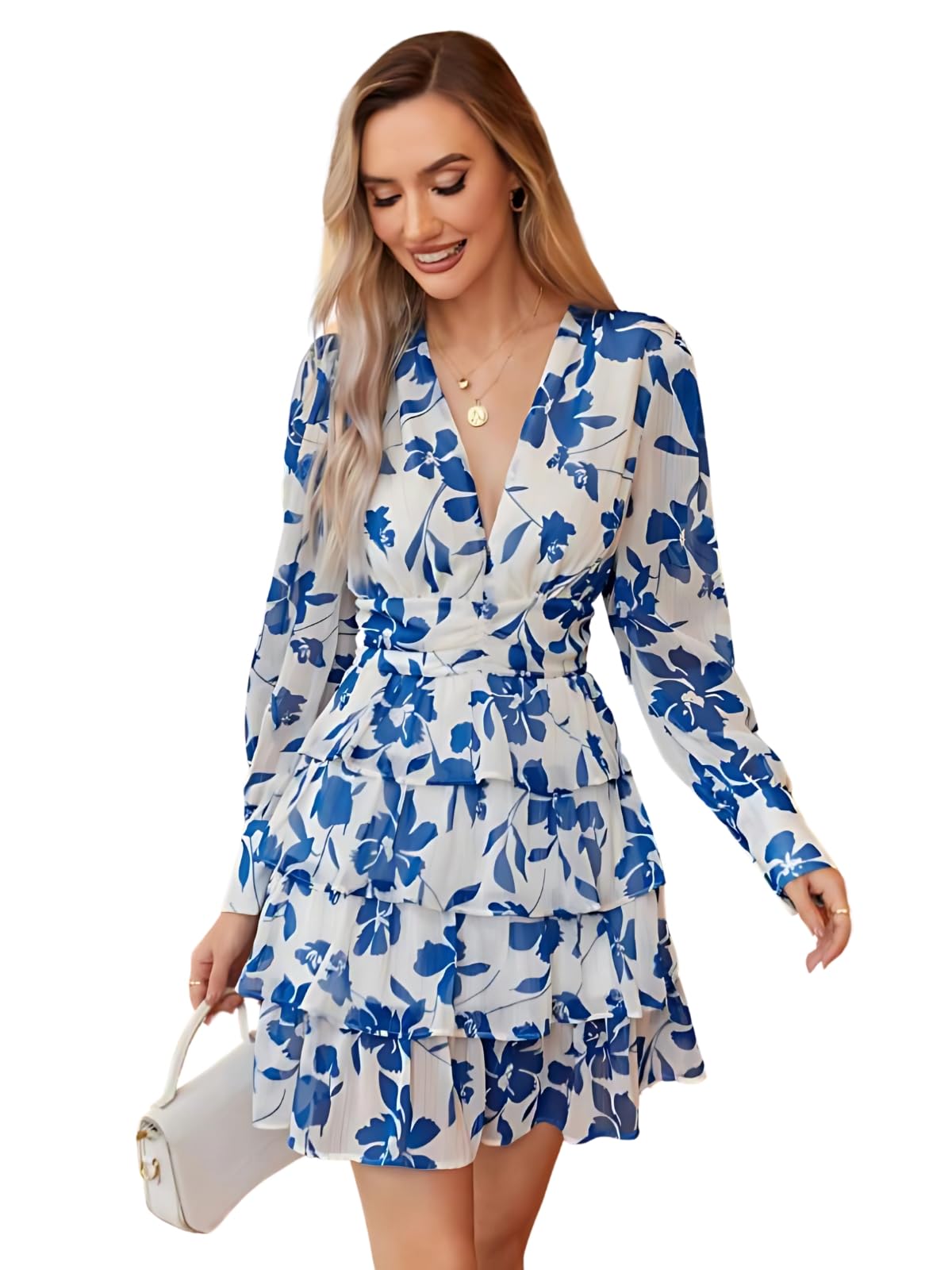 Leriya Fashion Georgette Western Above The Knee Women Party Dress (Lf-Wd1266_Blue