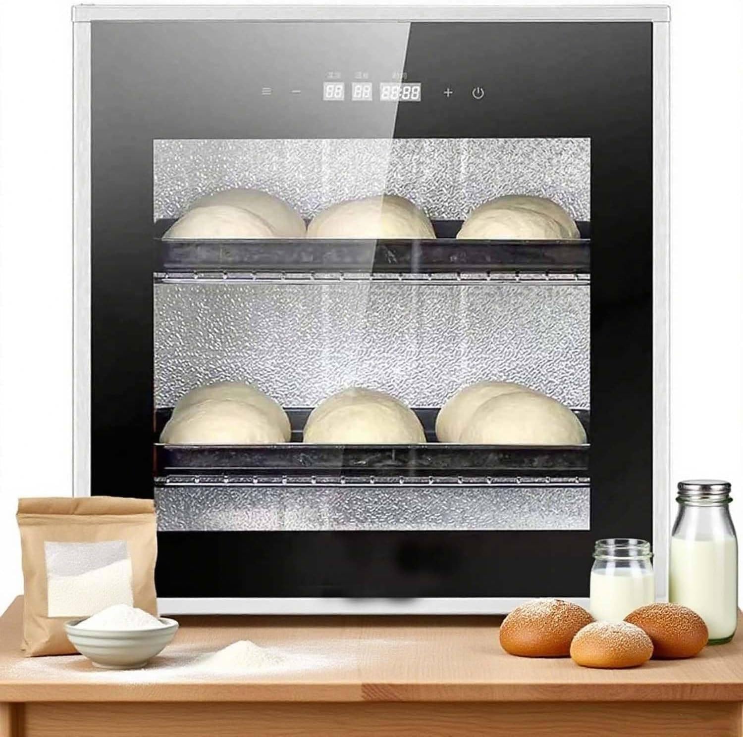 40L Electric Bread Proofer Box with Precise Temp Control, Commercial-Grade Dough Proofing Box 20-50℃, Heated Countertop Proofer for Sourdough, Yogurt & Natto, Baking Machine for Even Fermentation