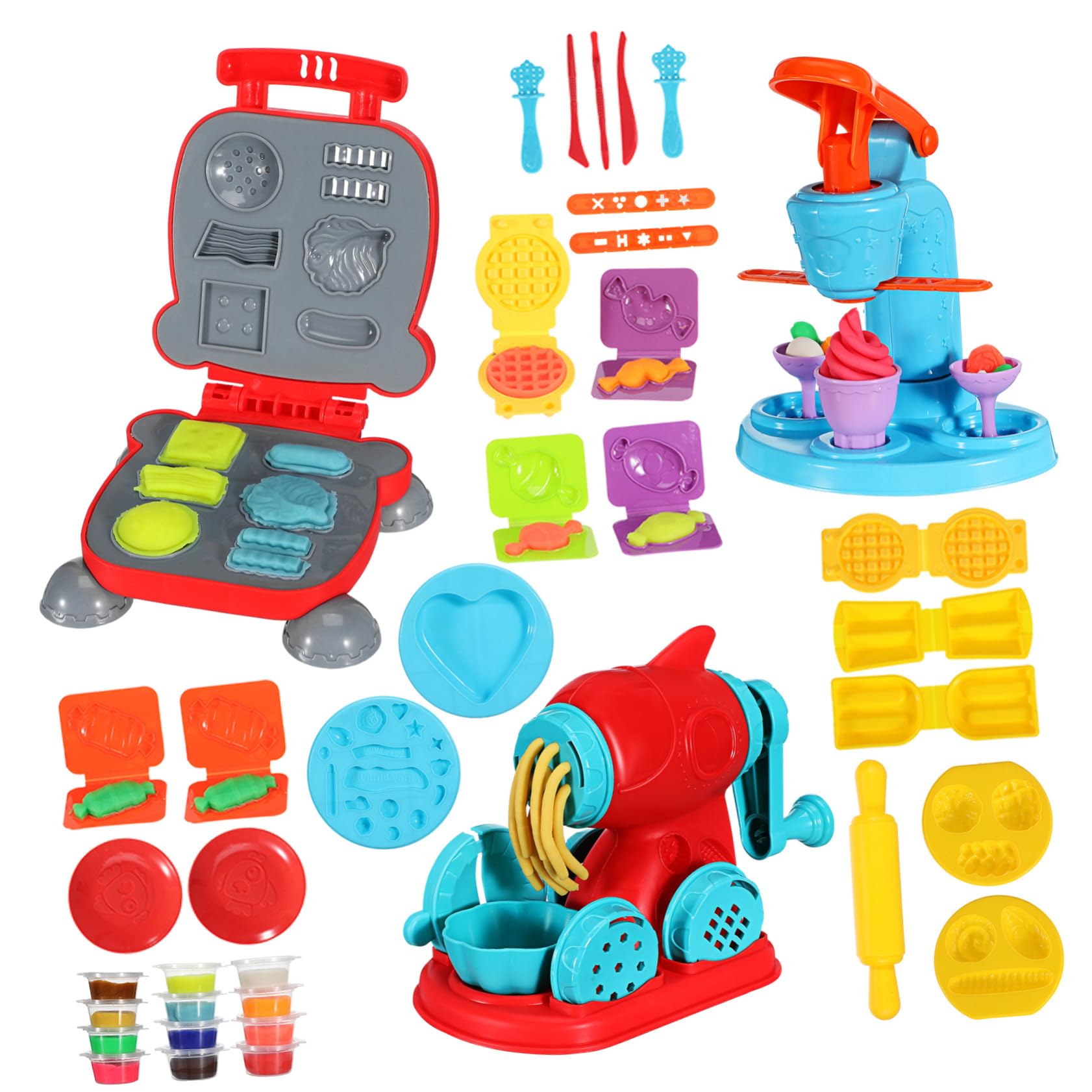 GALPADA Set di Accessori per Giocattoli da Cucina per Bambini 51 Pezzi in Abs Design Multifunzionale per Gioco Educativo e Divertente Durante le Festività