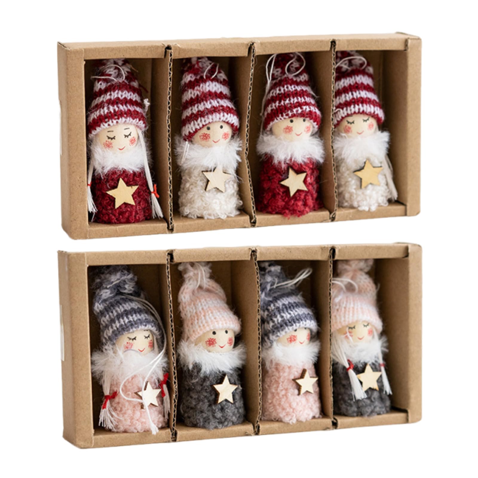 8Pcs Santa Doll Xmas Ornament Vintage Angel Tree Hanging Decor (BE)
