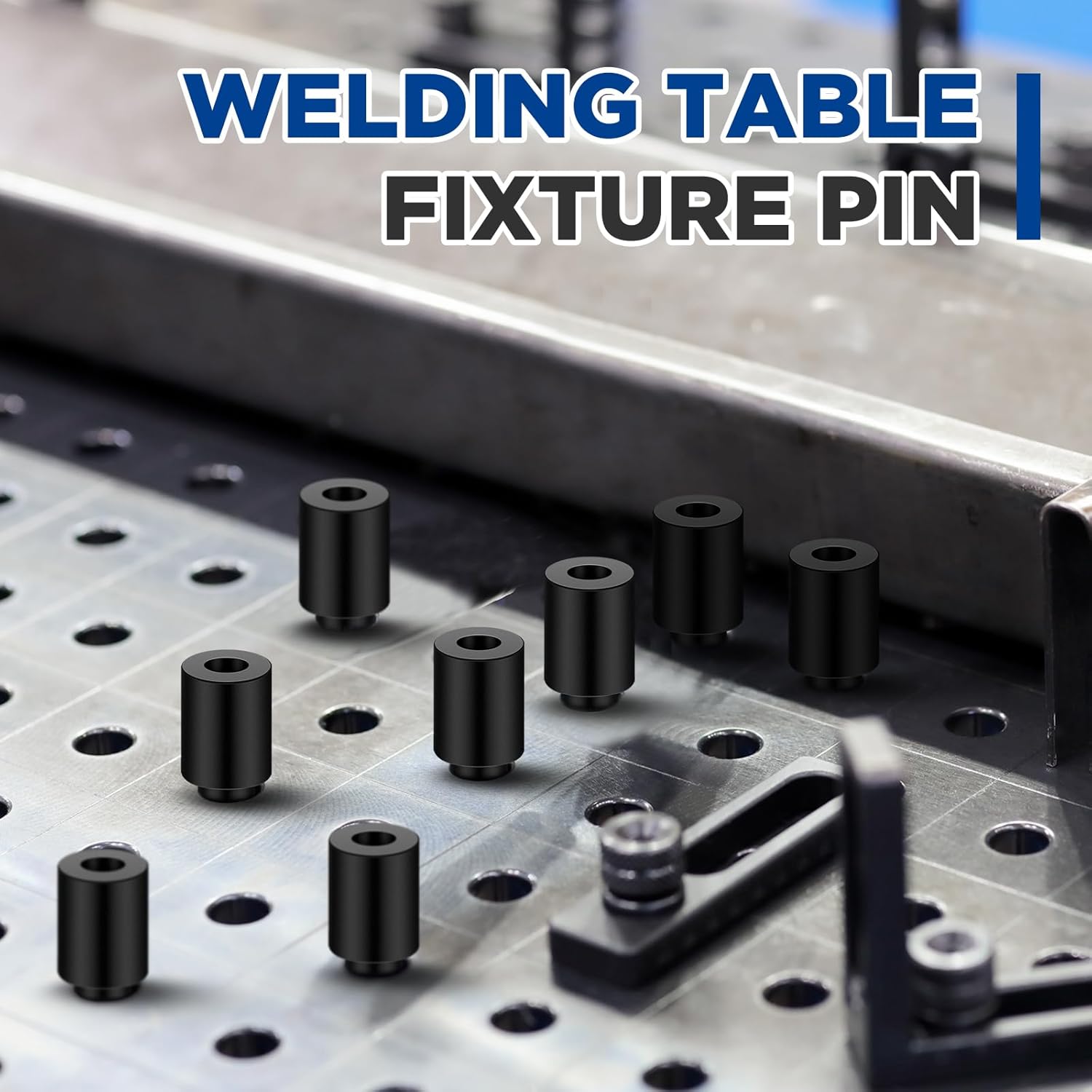 Yaocom 15 Pcs 5/8" x 1" x 1.5" Welding Table Fixture Pins Fixture Locating Clamps Quick Setup Welding Table Accessories Stop Alignment Square Fixturing Kit