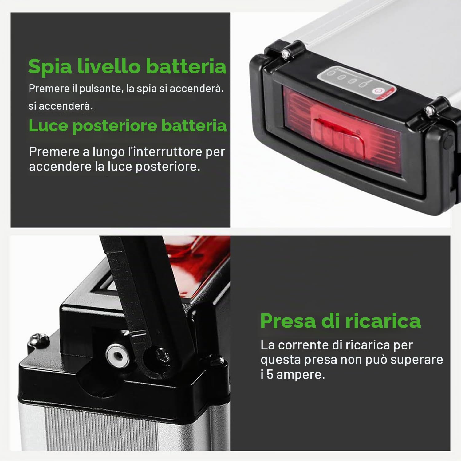 Batteria 36V 15.6Ah 561Wh agli ioni di Litio delle Biciclette Elettriche Batteria al Litio con e 2A Caricabatteria per E-bike Mifa, Prophete，E-GO! Wondervelo,Hapex