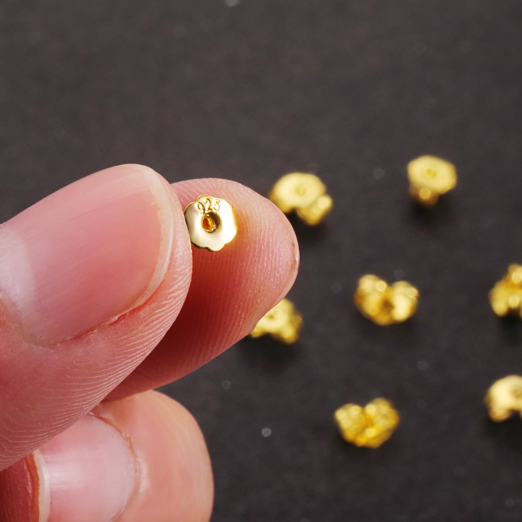 6Pairs Gold Earring Backs - Image 3