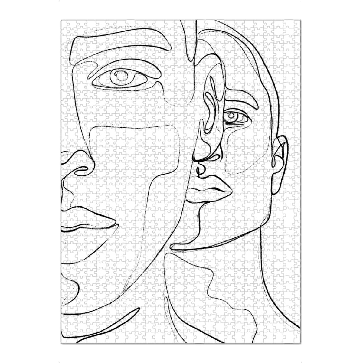 artboxONE-Puzzle XXL (1500 Teile) Menschen Men Fineline Art - Puzzle Mann brüder Couple
