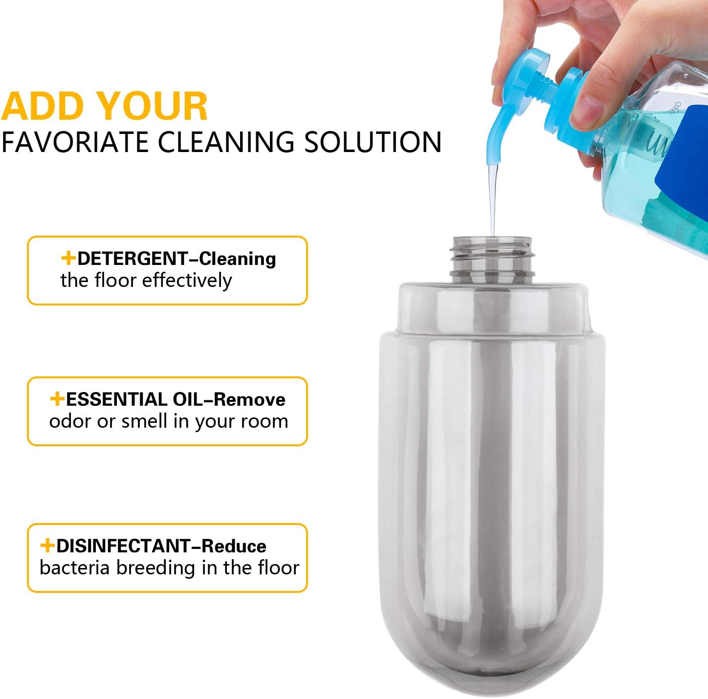ASOGO Spray Mop for Floor Cleaning, Microfiber Mop with a Refillable Bottle and 2 Washable Pads, Hardwood Floor Mop for Home Kitchen Hardwood Laminate Wood Ceramic Tiles Floor Cleaning (White)
