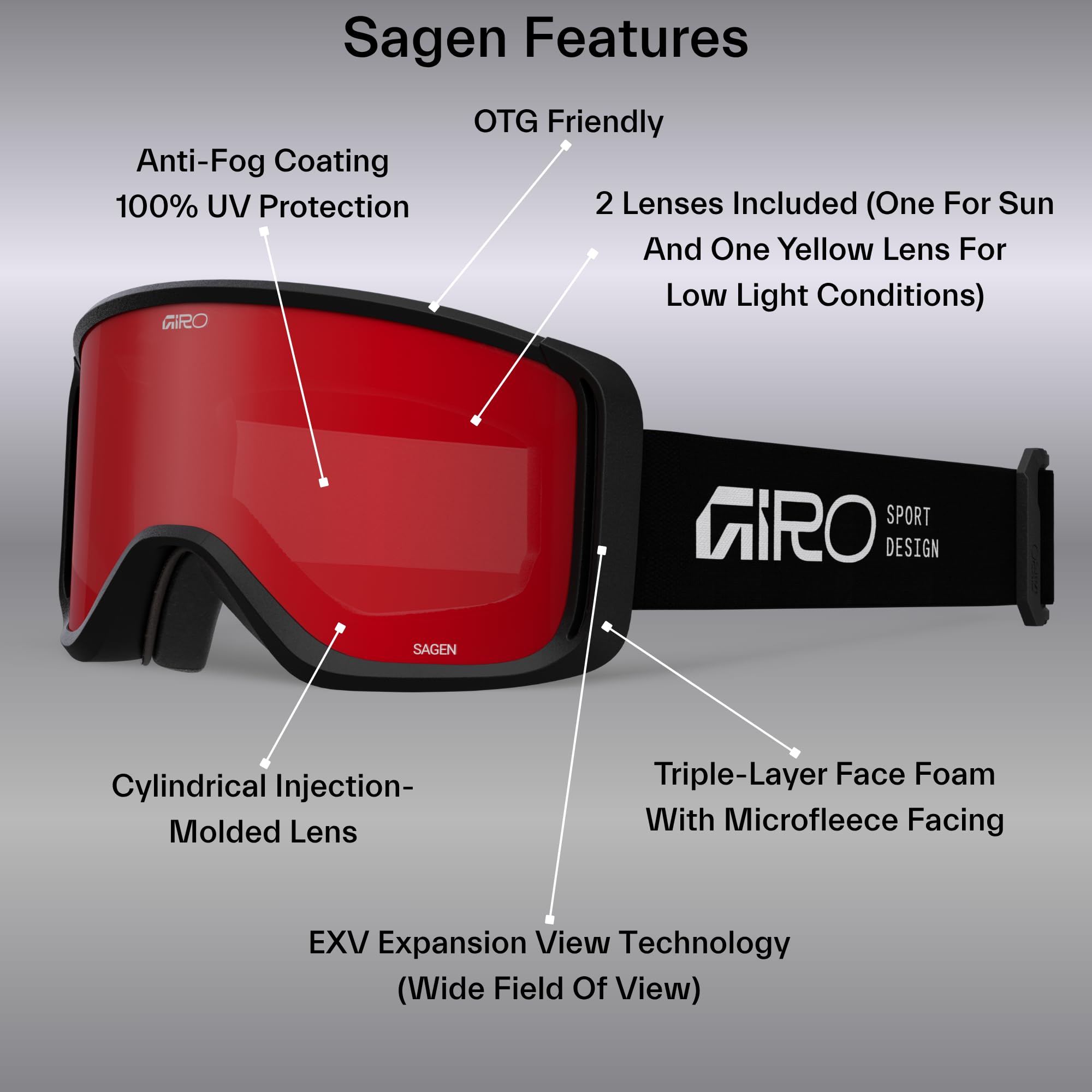 Giro Sagen Giro Occhiali da sci Sagen Unisex - Adulto