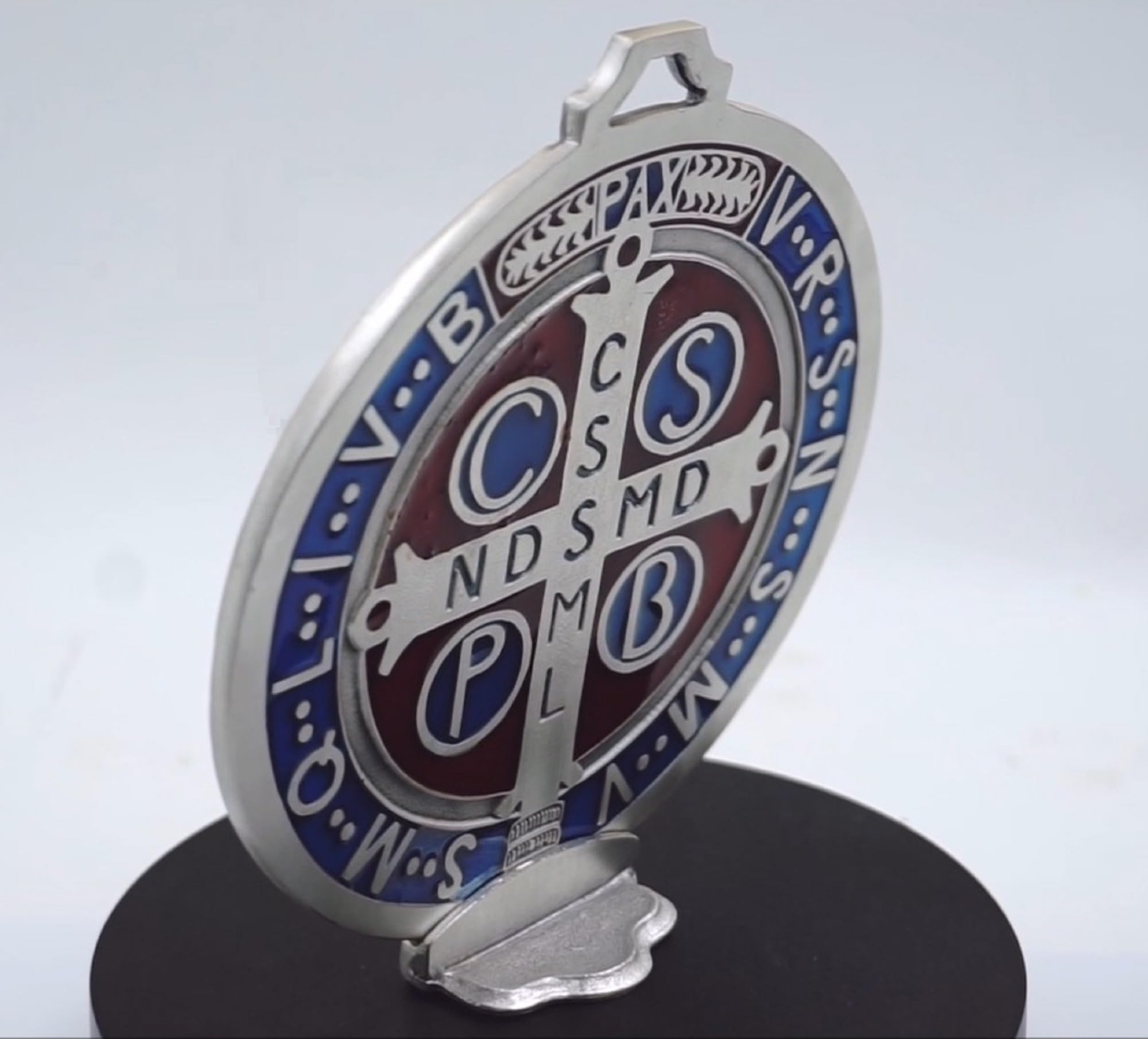 Medaglione San Benedetto Placcato Argento - Artigianato Italiano