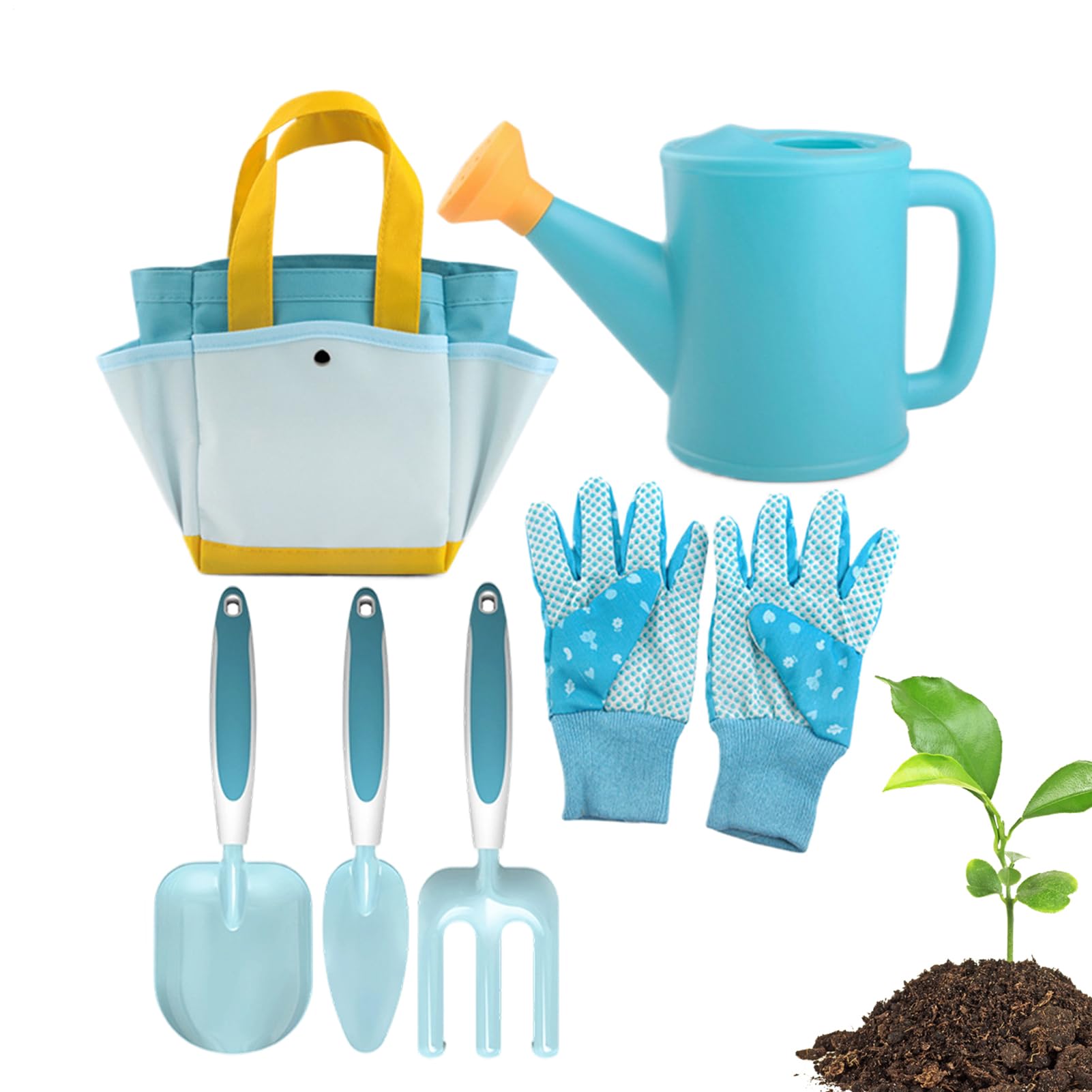 Set d'outils de jardinage pour enfant | 6 pelles et râteau ludiques