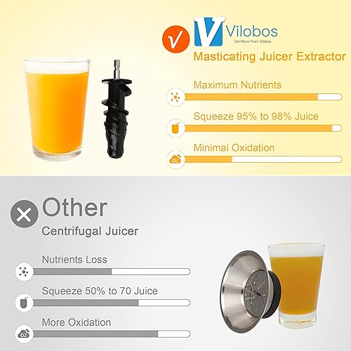Miniatura 3 de Exprimidor de prensa en frío, exprimidor de masticación lenta con motor silencioso, alta retención de nutrientes, fácil de limpiar, tecnología de
