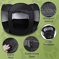 Vista 4 de ZONETECH Tienda de campaña portátil plegable para mascotas, tamaño mediano, de alta calidad, para interiores y exteriores, malla al aire libre