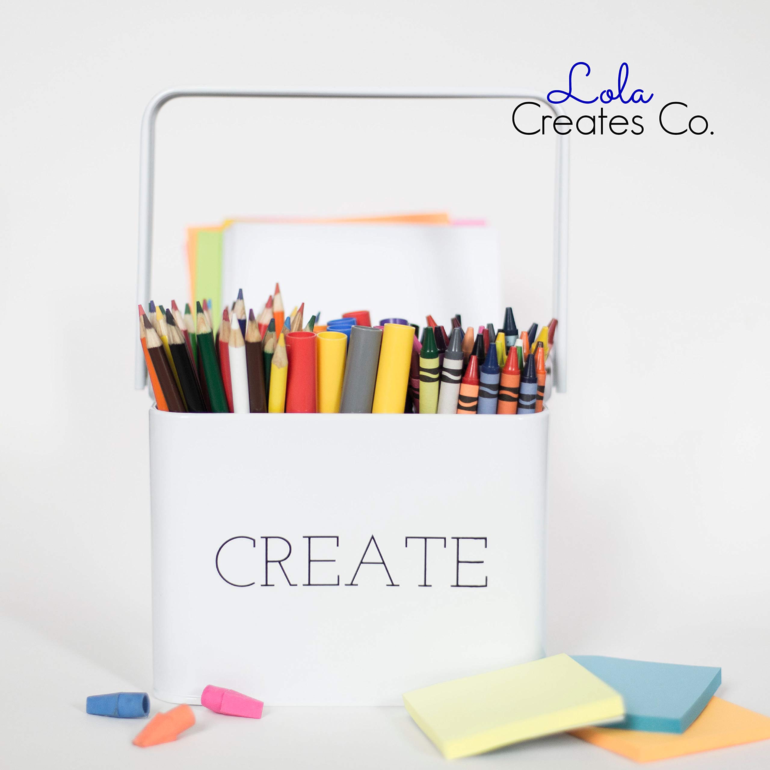 Lola Creates Art Supply Organizer Modern Farmhouse Metal Art