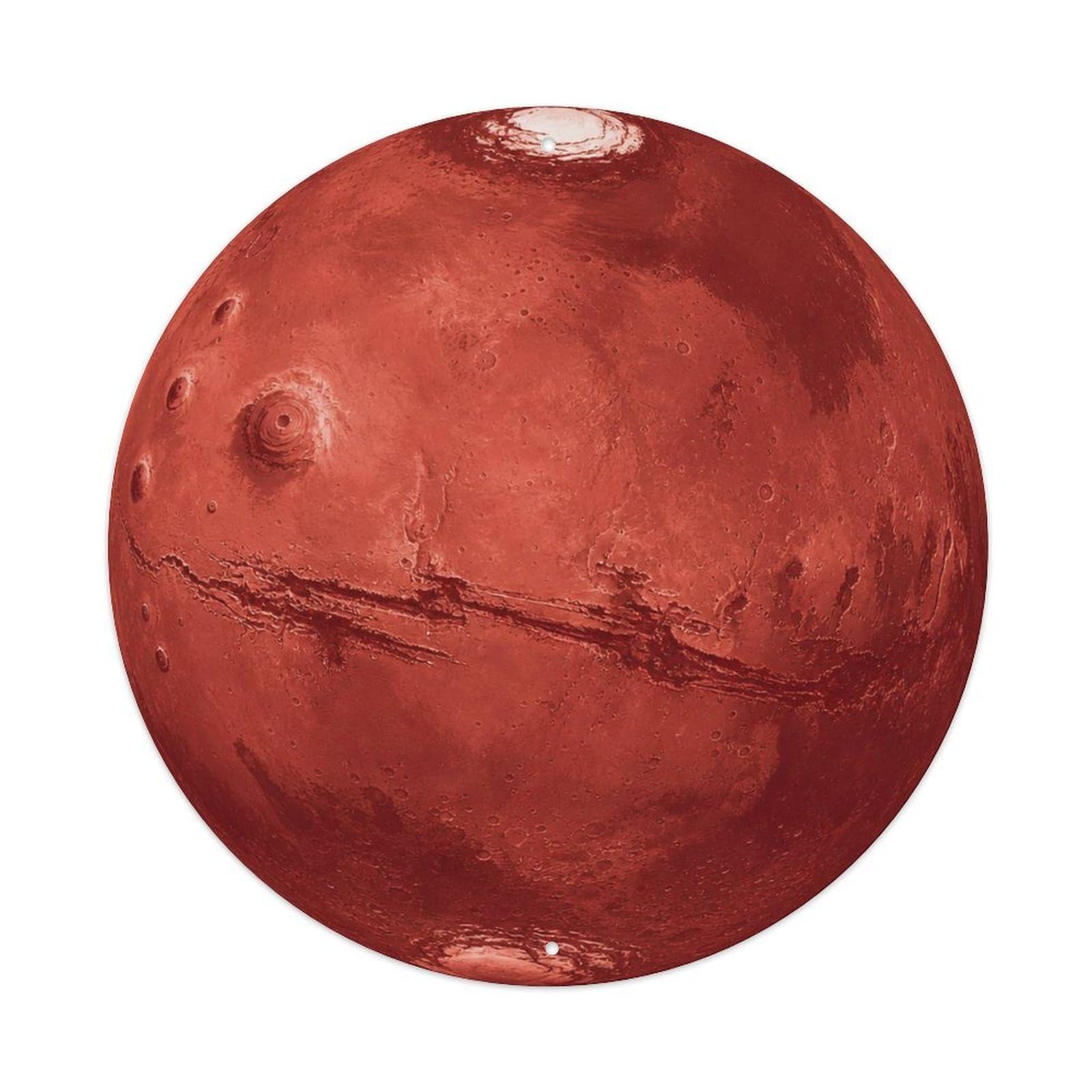 Okngb Style Night Sky Mars Red Planet Space Archive Astronomy Orbit Metal Tin Sign Plaque Wall Decor For Cafe, Man Cave, Club Bar, Office, Home Garden Round Metal Poster 8X8inch